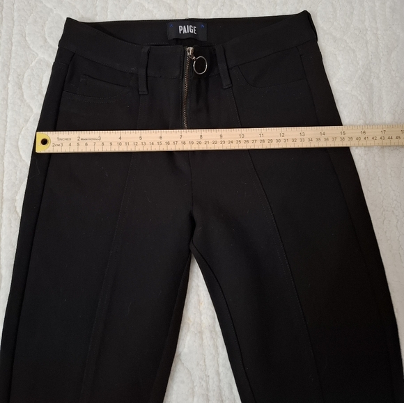 Paige Womens Zipper Fly High Rise   Black  Crop Flare Leg Size 26 - Picture 9 of 10